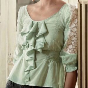 Anthropologie Floreat Ruffled Blouse